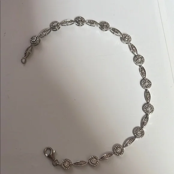 Kay Jewelers Silver Tennis Bracelet with real diamonds - Picture 8 of 12